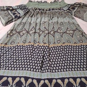 One World Live And Let Live Off The Shoulder Dress W/Bell Sleeves